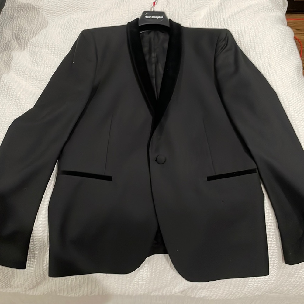 The kooples tuxedo blazer jacket with velvet black size 50/ large